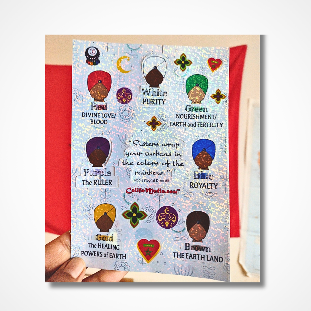 Rainbow Turban Sticker Sheet