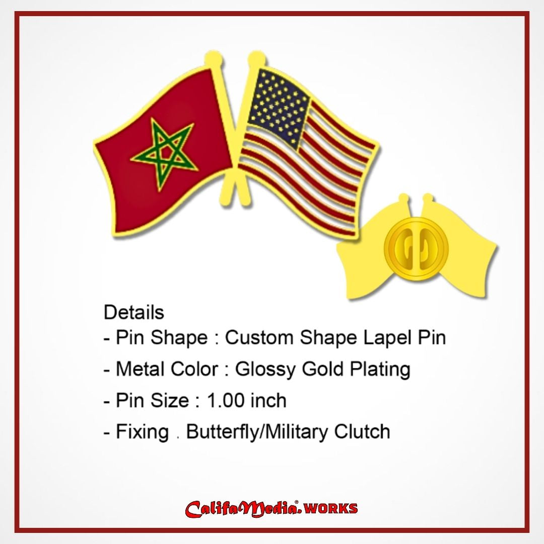 Wholesale ** BY THE BATCH ** Moorish–U.S. Diplomatic Flag Pin