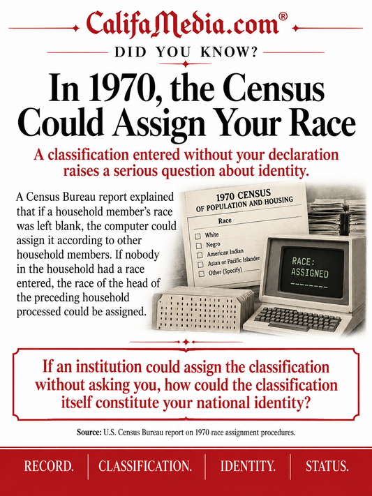 Did You Know graphic explaining that the 1970 Census could assign a race when no race was entered